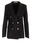 Tagliatore Peak-lapels Double-breasted Blazer In Black