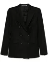 Tagliatore Women Parigi Double-breasted Linen Blazer In Black