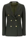 Tagliatore Parigi Double-breasted Peak-lapel Blazer In Green
