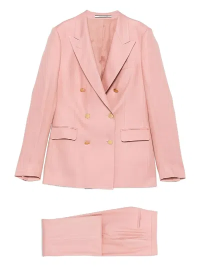 Tagliatore Parigi Double-breasted Suit In Pink
