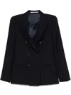 Tagliatore Paris Double-breasted Wool Blazer In Black