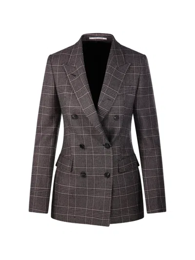 Tagliatore Parigi Double-breasted Check Blazer In Schwarz