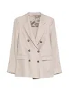 Tagliatore Parigi Double-breasted Peak-lapel Blazer In Neutral