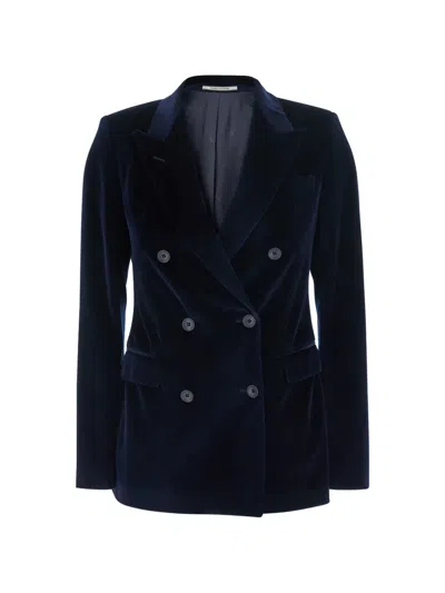 Tagliatore Parigi Double-breasted Velvet Blazer In Multi