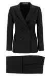 Tagliatore Double-breasted Wool Blend Suit With Tailored Trousers In Black