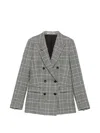 Tagliatore Check-pattern Double-breasted Blazer In Gray