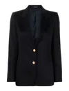 Tagliatore J-parigi Single Breasted Jacket In Black Viscose Blend In Blue