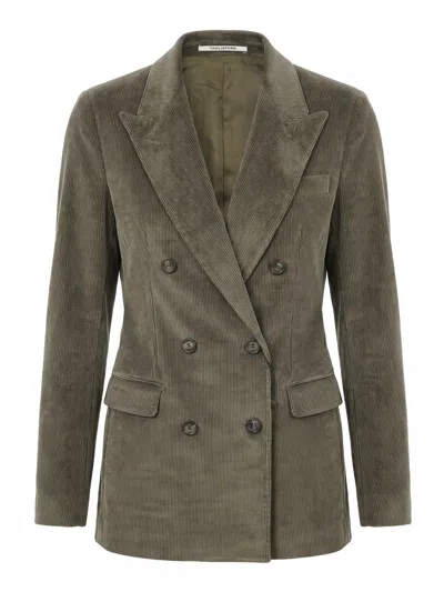 Tagliatore Double-breasted Corduroy Blazer In Black
