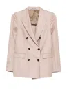 Tagliatore Parigi Double-breasted Peak-lapel Blazer In Pink