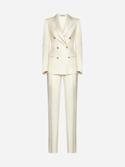 Tagliatore Parigi Linen Suit In Beige