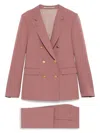 Tagliatore Double-breasted Suit With Flap Pockets And Notched Lapels In Brown
