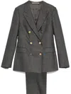 Tagliatore Double-breasted Jacket In Prince Of Wales Wool In Grey