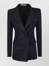 Tagliatore Metallic Tweed Double-breasted Blazer In Black