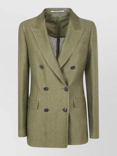 Tagliatore Parigi Woman Jacket Notch Lapel Design In Green