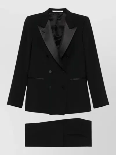 Tagliatore Parigi Womens Tailored Dress Satin Lapels In Black