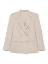 Tagliatore Women Parigi Wool Double-breasted Jacket In Beige