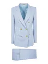 Tagliatore Peak-lapels Double-breasted Blazer In Blue