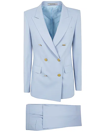 Tagliatore Paris10 Double Breasted Suit Clothing In Blue
