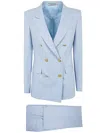 Tagliatore Peak-lapels Double-breasted Blazer In Light Blue