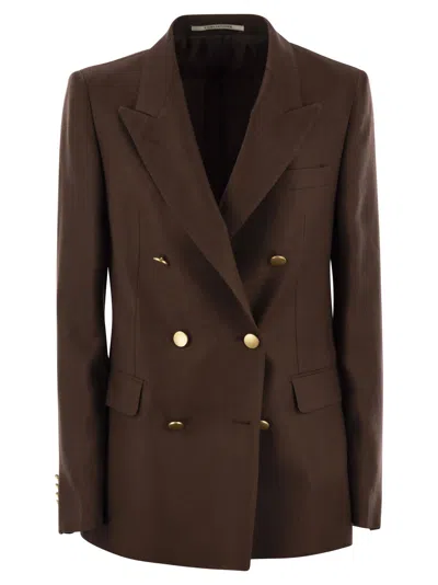 TAGLIATORE PARIS - LINEN DOUBLE-BREASTED BLAZER