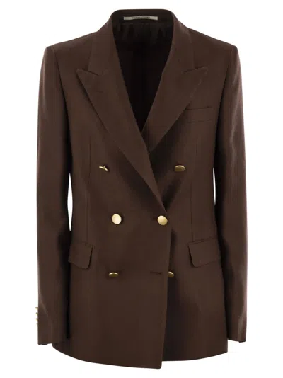 TAGLIATORE PARIS - LINEN DOUBLE-BREASTED BLAZER