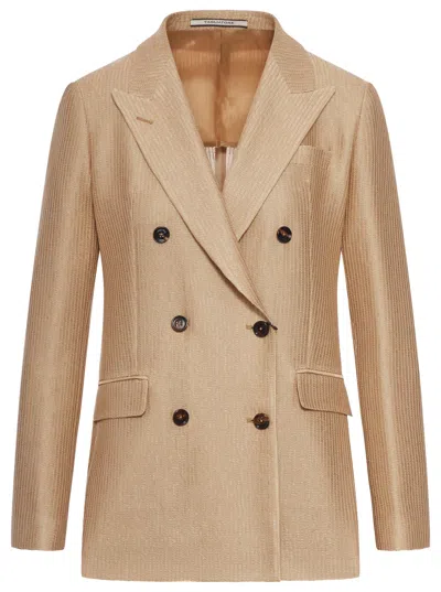Tagliatore Paris Double-breasted Blazer In Neutral