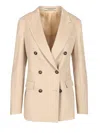 Tagliatore Paris Double-breasted Blazer In Nude