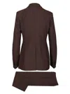 Tagliatore Paris Double-breasted Suit Dresses Bordeaux In Brown