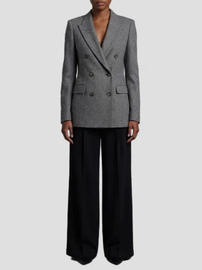 Tagliatore Paris Double Breasted Wool Cashmere Jacket In Gray
