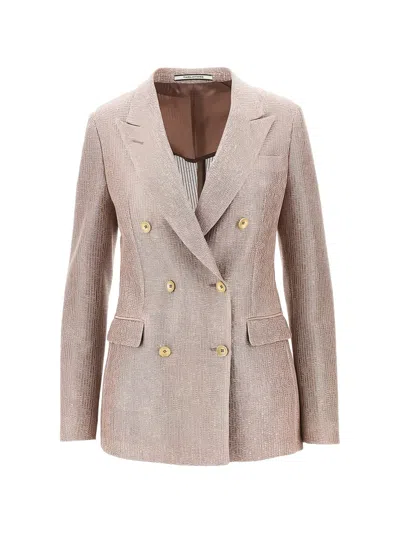 Tagliatore Paris Double-breasted Parigi Blazer In Neutral