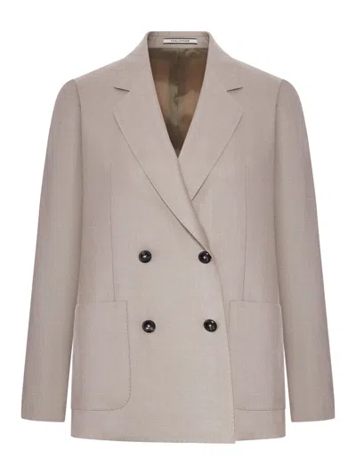 Tagliatore Paris Double-breasted Tailored Blazer In Neutral