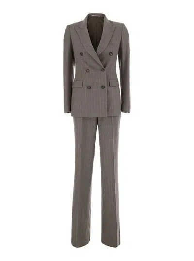 Tagliatore Paris Pant Suit In Beige