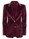Tagliatore Patch-pocket Velvet Blazer In Brown