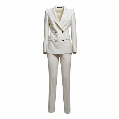 TAGLIATORE PARIS SUIT IN CREAM WHITE WOOL