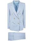 Tagliatore Peak-lapels Double-breasted Blazer In Blue