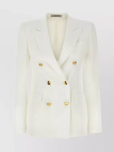 Tagliatore Parisian Blazer Double-breasted Gold Buttons In White