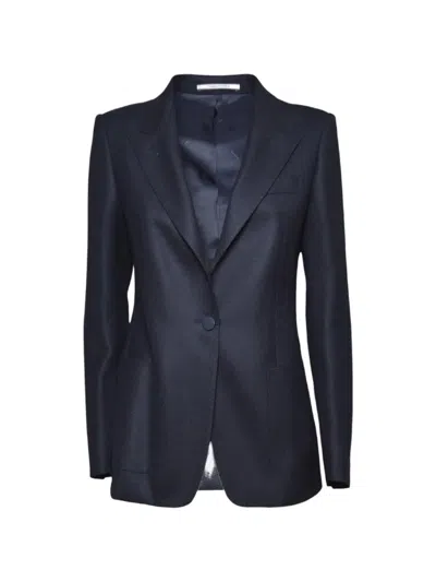 Tagliatore Parisian Peak-lapel Single-breasted Blazer In Blue