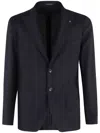Tagliatore Single-breasted Wool-cashmere Blazer In Blue