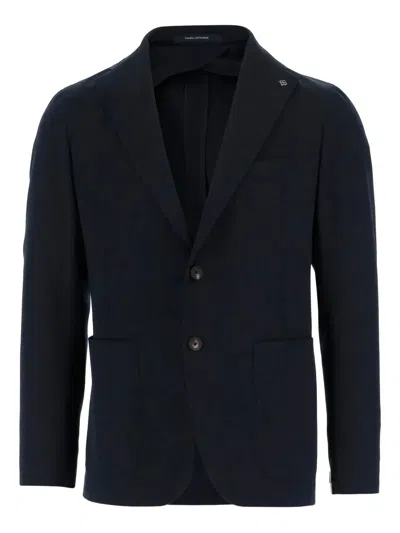 Tagliatore Men Navy Blue Single-breasted Blazer, 44 Luxury Blazers For Men Darveys In Black