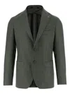 Tagliatore Single Breasted Wool Jacket In Green