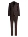 Tagliatore Patch-pocket Single-breasted Suit In Brown