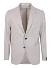 Tagliatore Patch-pocket Single-breasted Wool Jacket In Gray
