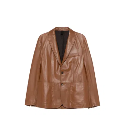 Tagliatore Patch-pocket Jacket In Brown