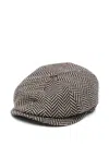 Tagliatore Herringbone-pattern Logo-plaque Beret