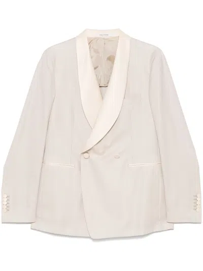 Tagliatore Patterned-jacquard Blazer In Neutrals