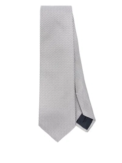 Tagliatore Patterned-jacquard Tie In Grey