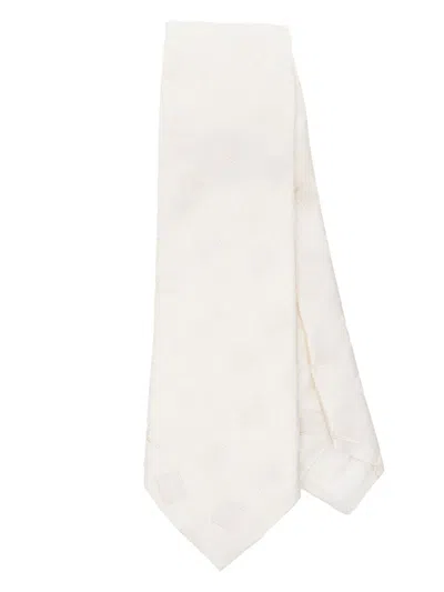 Tagliatore Patterned-jacquard Tie In Neutrals
