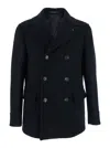 Tagliatore Double-breasted Four-pockets Coat In Black