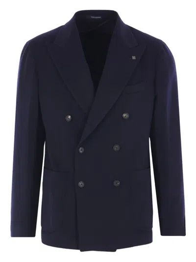 TAGLIATORE PEAK-LAPEL DOUBLE-BREASTED BLAZER