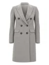 Tagliatore Peak-lapel Double-breasted Coat In Gray